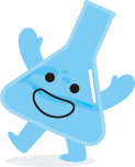フラスコをモチーフにしたキャラクターのイラスト